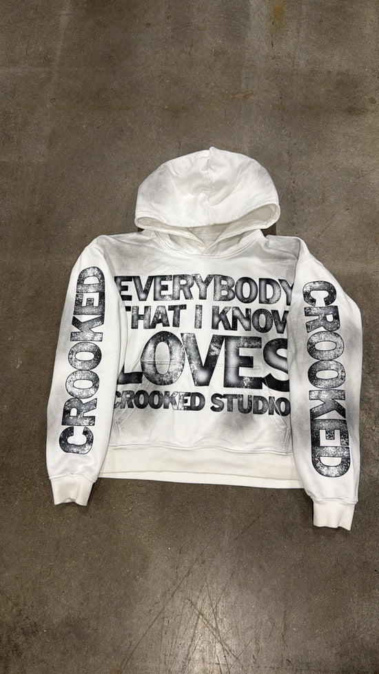 White Crooked Lover Hoodie